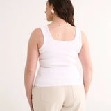 Primi Harmony Square Neck Tank | Optic White