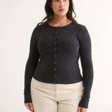 Primi Caterina Snap Button Top | Charcoal Marle (PRE-ORDER)