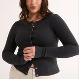 Primi Caterina Snap Button Top | Charcoal Marle (PRE-ORDER)