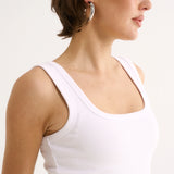 Primi Harmony Square Neck Tank | Optic White