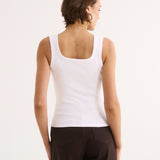 Primi Harmony Square Neck Tank | Optic White