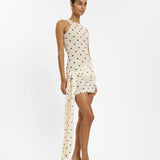 With Harper Lu Wrap Mesh Mini Dress | Ivory Polka (PRE-ORDER)