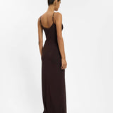 With Harper Lu Georgette Maxi dress | Chocolate
