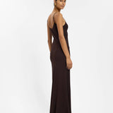 With Harper Lu Georgette Maxi dress | Chocolate