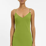 With Harper Lu Georgette Mini Dress | Beaded Emerald