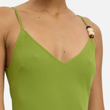 With Harper Lu Georgette Mini Dress | Beaded Emerald