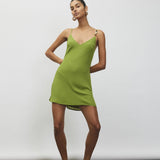 With Harper Lu Georgette Mini Dress | Beaded Emerald