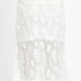 With Harper Lu Mesh Midi Skirt | White Sequin