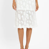 With Harper Lu Mesh Midi Skirt | White Sequin