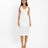 With Harper Lu Mesh Tank Top | White Sequin