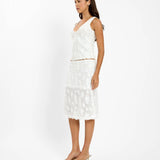 With Harper Lu Mesh Tank Top | White Sequin