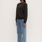 Womens Atelier Logo Fleece Washed Black