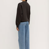 Womens Atelier Logo Fleece Washed Black
