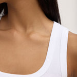 Robyn Scoop Neck Rib Tank White