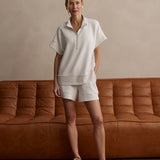Varley Ritchie Short Sleeve Sweat | Ivory Marl (PRE-ORDER)
