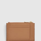 Oroton Broidery Mini 10CC Wallet Studded | Praline (PRE-ORDER)