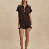 Varley Ritchie Short Sleeve Sweat | Coffee Bean (PRE-ORDER)