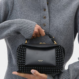Oroton Mica Mini Bowler Beaded | Black