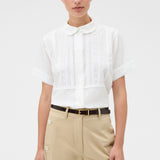 Oroton Delicate Short Sleeve Shirt | Antique White