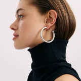 Anna Rossi Big Hoop Earring | Rhodium Silver (PRE-ORDER)