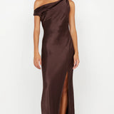 Bec + Bridge Sol Asym Dress | Dark Chocolate (PRE-ORDER)