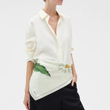 Oroton Botanical Daisy Scarf | Cream (PRE-ORDER)