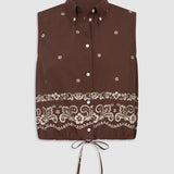 Oroton Floral Bandana Crop Shirt | Milk Chocolate