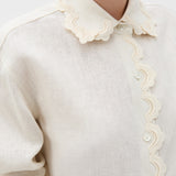 Oroton Lace Trim Shirt | Whipped Cream