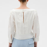 Oroton Draw Thread Detail Blouse | White