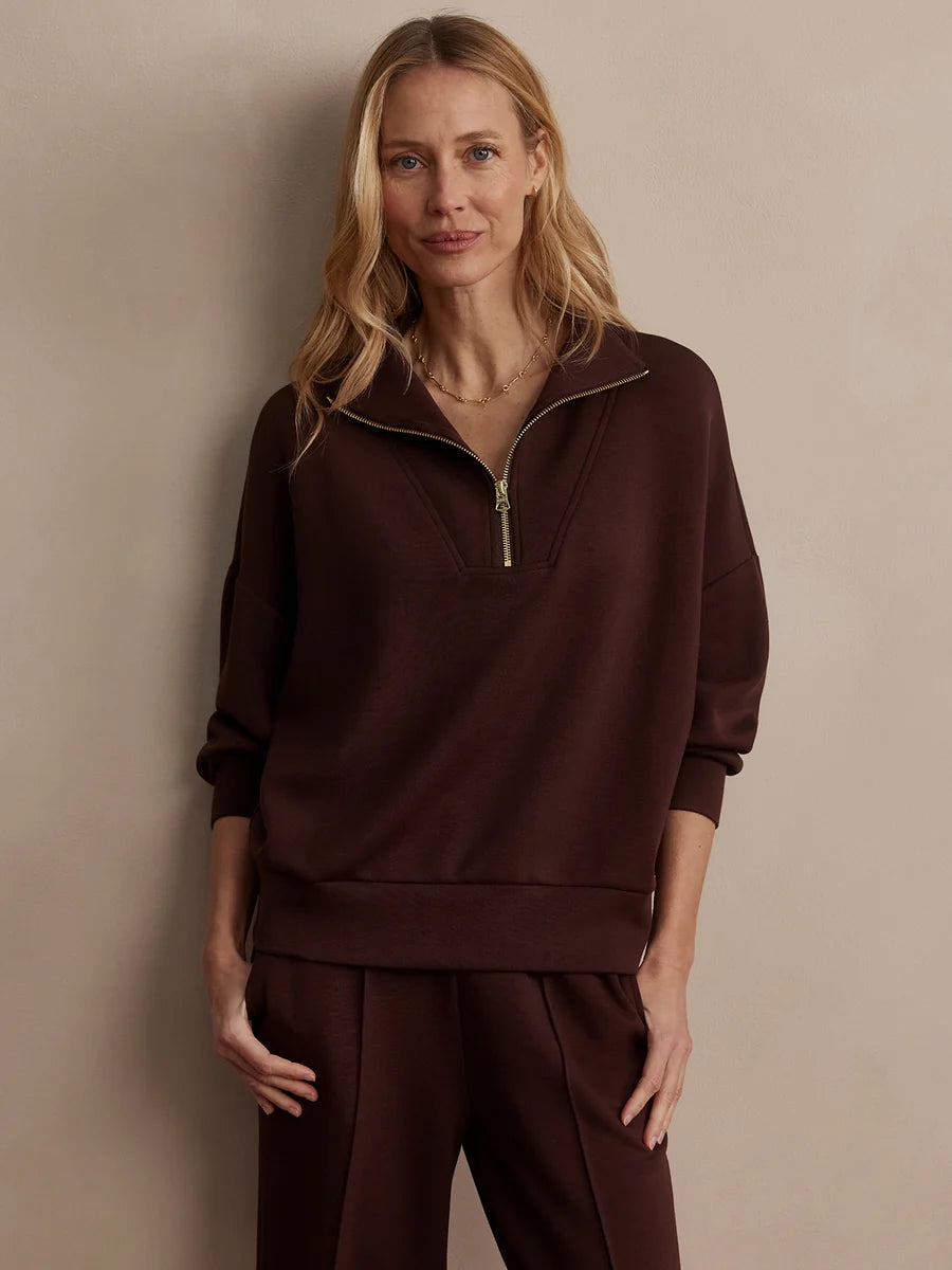 Varley Hawley Half Zip Sweat | Coffee Bean
