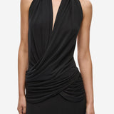 Misha Cabana Cupro Dress | Black