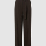 Oroton Belt Detail Pant | Dark Chocolate