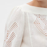 Oroton Draw Thread Detail Blouse | White