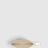 Oroton Broidery 4CC Mini Zip Pouch Smooth | Warm White (PRE-ORDER)