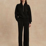 Varley Sally Half Zip Sweat | Black (PRE-ORDER)