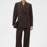 Oroton Double Breasted Blazer | Dark Chocolate