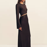 Winslow Long Sleeve Asymmetric Maxi Dress