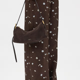 Oroton Cali Baguette | Suede Dark Chocolate