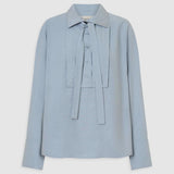 Oroton Half Placket Button Shirt | Twilight Blue