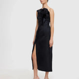 Acler Webster Midi Dress | Black Metallic