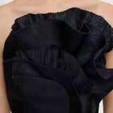 Acler Webster Midi Dress | Black Metallic