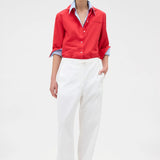 Oroton Barrel Leg Cotton Pant | White