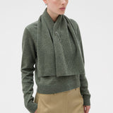 Oroton Warp Scarf Knit | Soft Khaki
