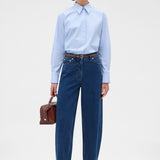 Oroton Wren Poplin Shirt | French Blue (PRE-ORDER)