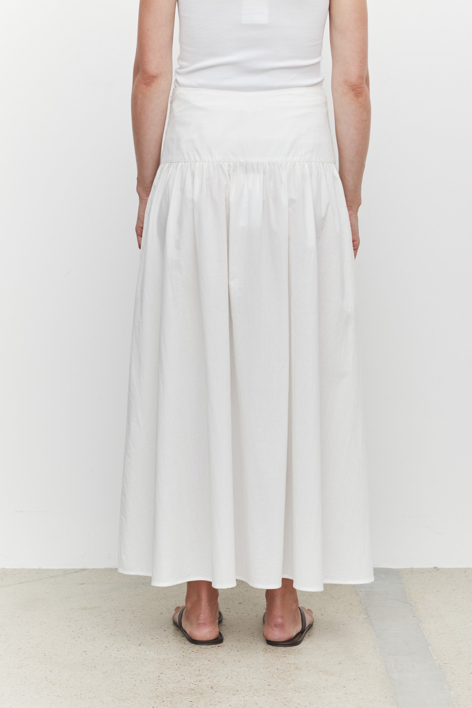 Sarah Cotton Maxi Skirt White