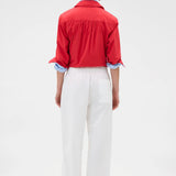 Oroton Barrel Leg Cotton Pant | White