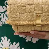 Oroton Etta Medium Clutch Textre | Natural (PRE-ORDER)