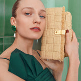Oroton Etta Medium Clutch Textre | Natural (PRE-ORDER)