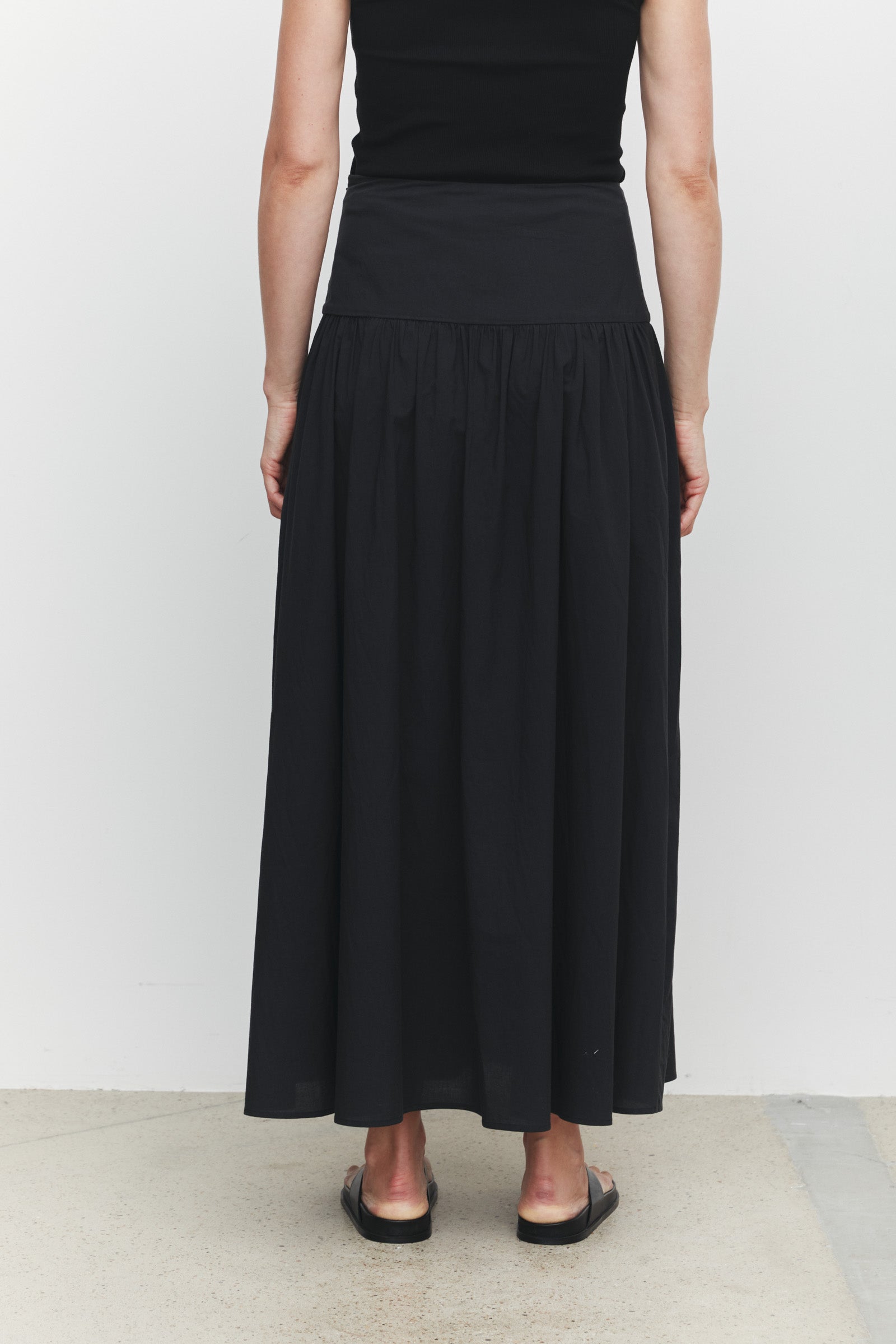 Sarah Cotton Maxi Skirt Black