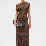 Oroton Graphic Spot Dress | Dark Chocolate